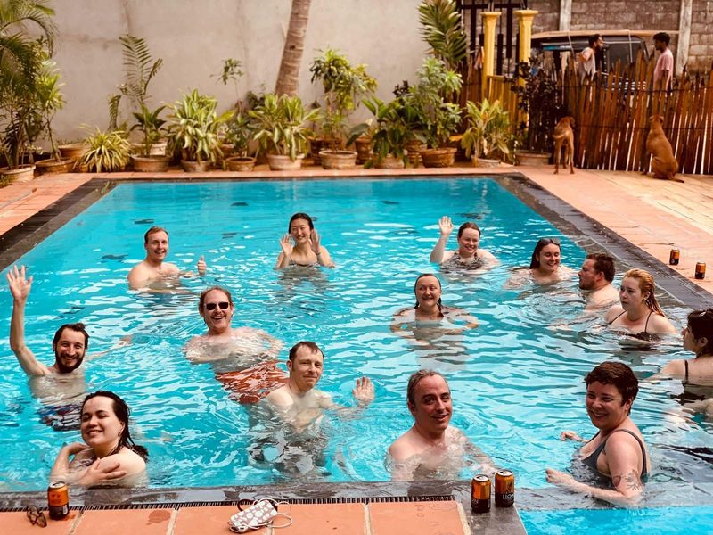 Guests at the Trincomalee pool party